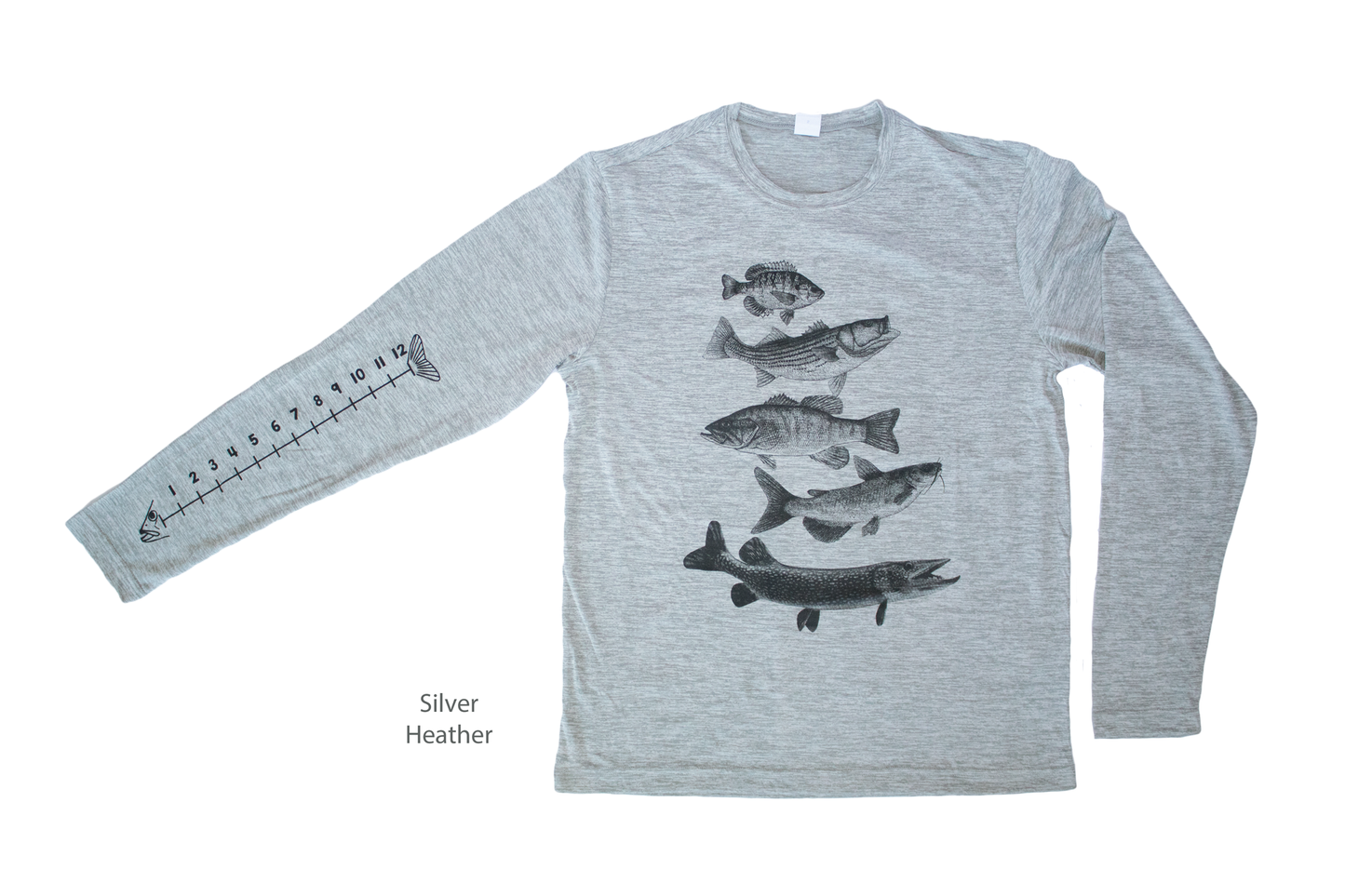 Dry Wicking Fishing Shirt With Ruler To Measure Fish-Unisex-Freshwater Fish
