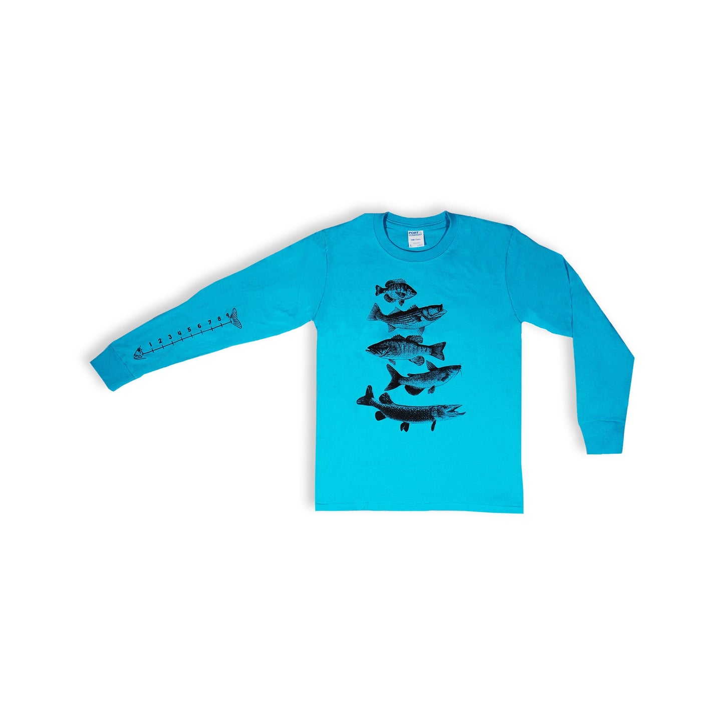 Cotton Kids Fishing Shirt With Ruler To Measure Fish- Youth Sizes
