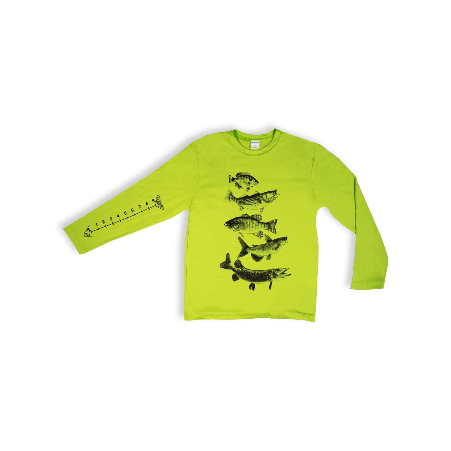 Cotton Kids Fishing Shirt With Ruler To Measure Fish- Youth Sizes