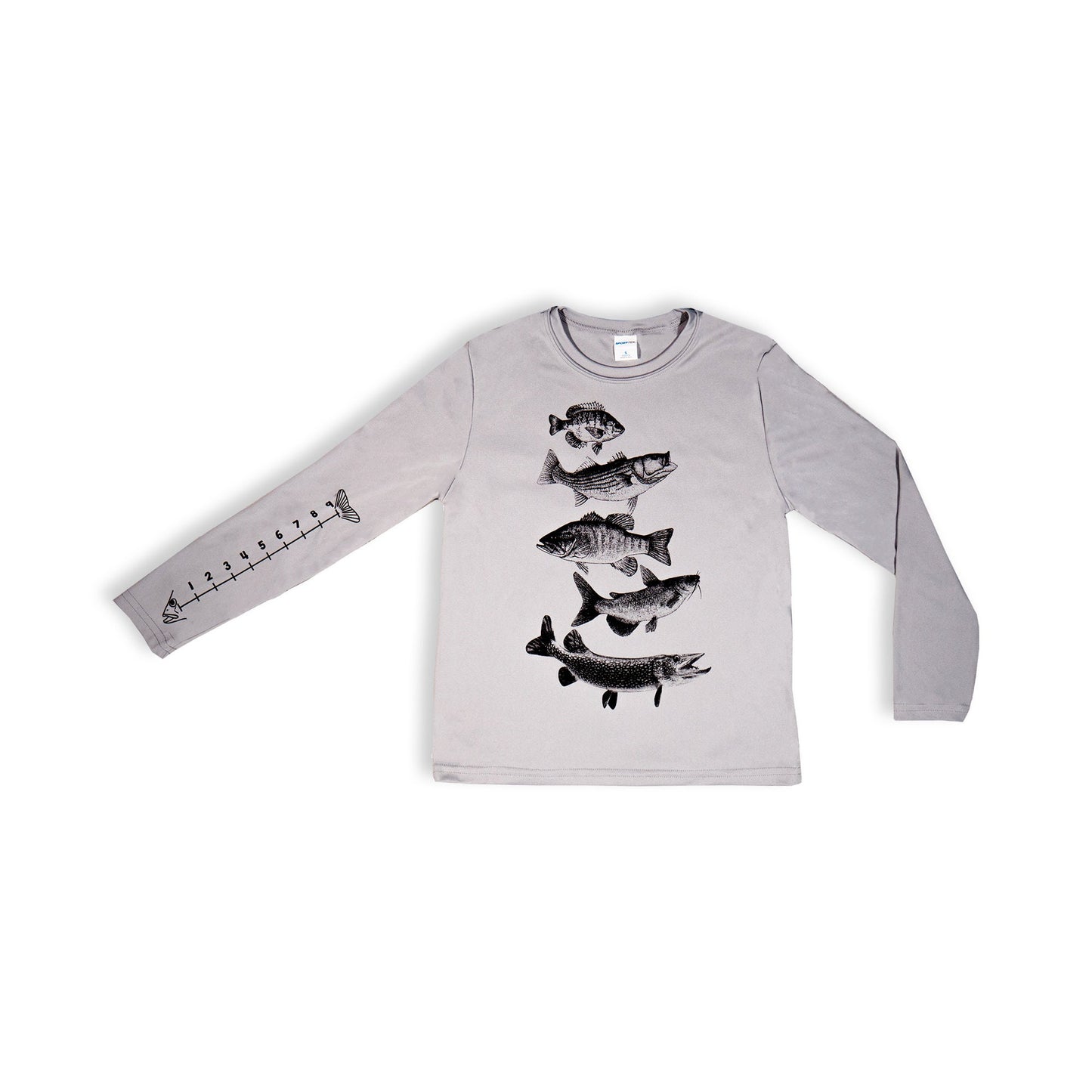 Cotton Kids Fishing Shirt With Ruler To Measure Fish- Youth Sizes