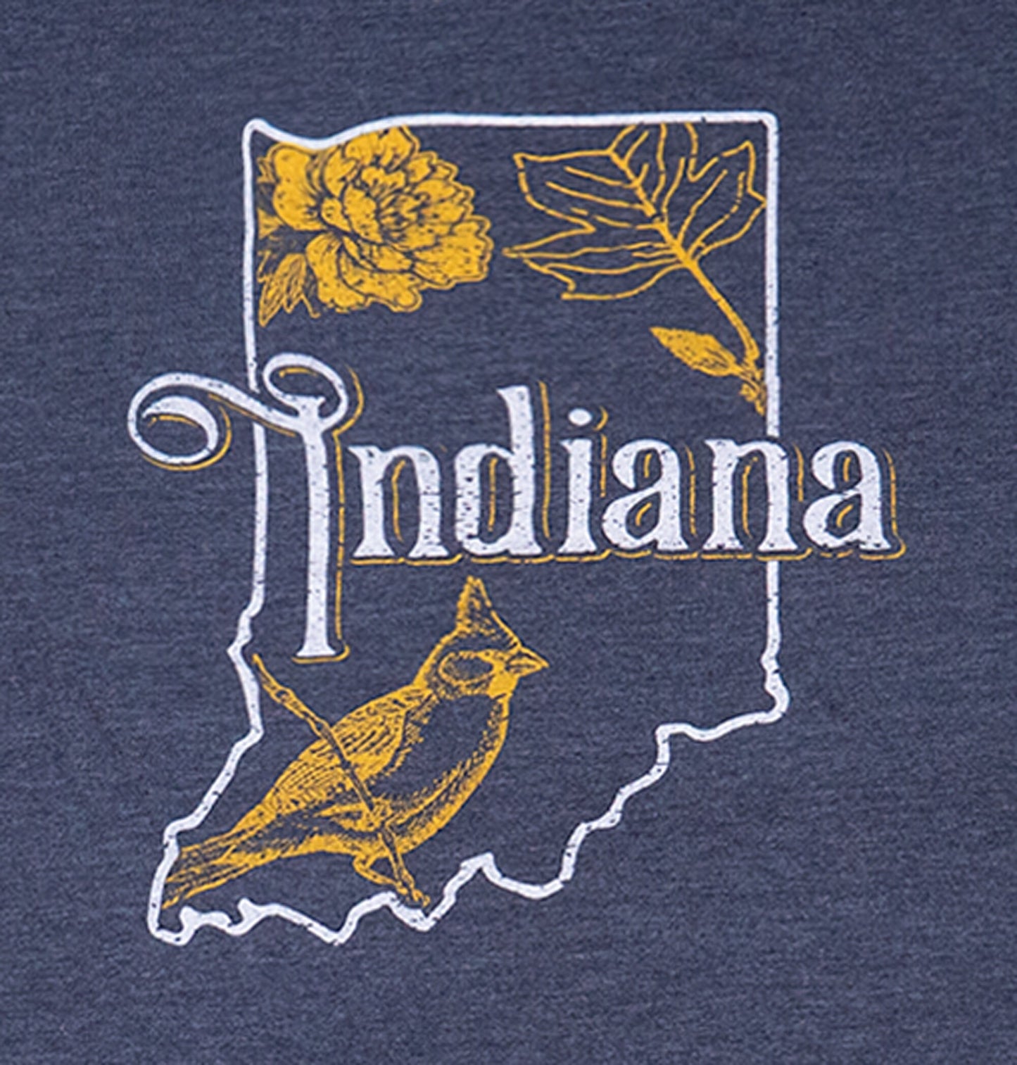 Official Indiana State T-shirt, Long Sleeve Tee and Hoodies-State Bird, State Flower, State Tree-Free Shipping