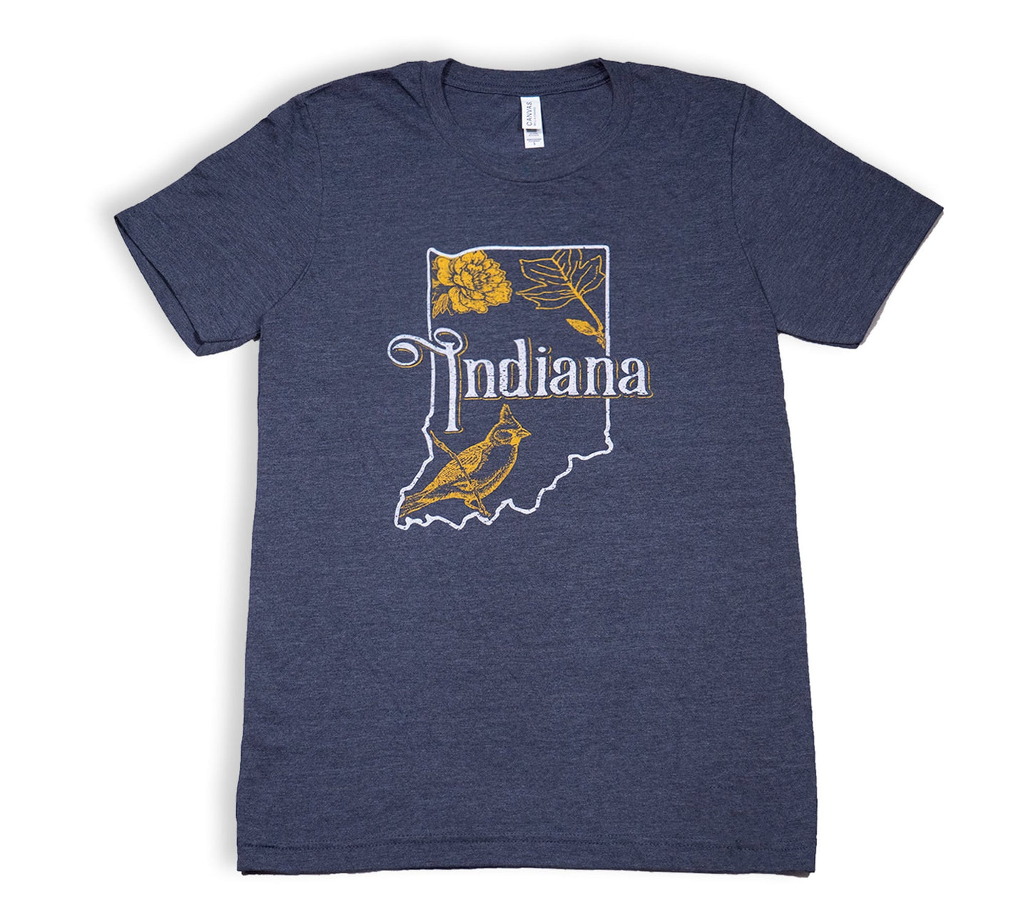 Official Indiana State T-shirt, Long Sleeve Tee and Hoodies-State Bird, State Flower, State Tree-Free Shipping