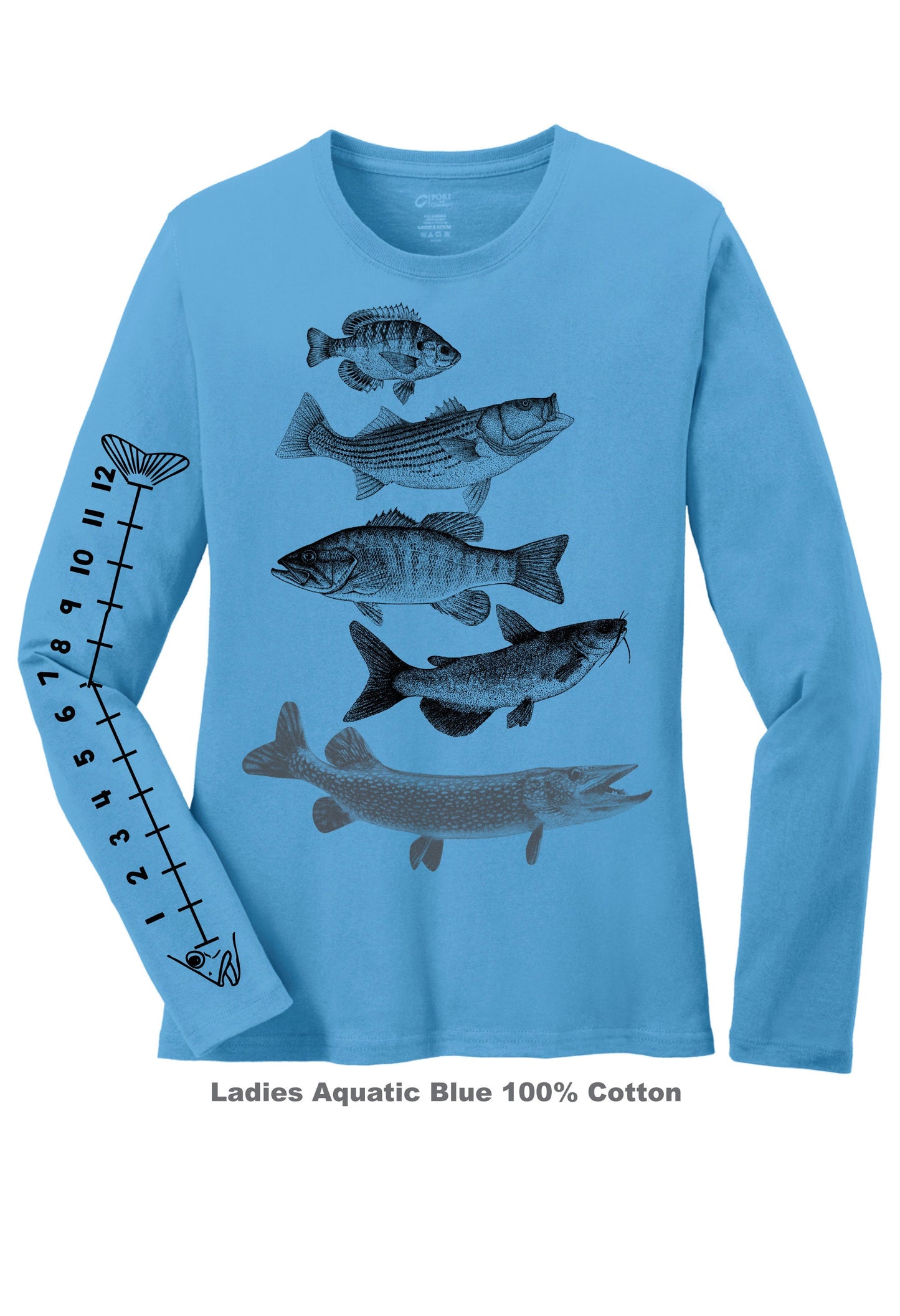 Women's Fish (fishing) Shirt With Ruler To Measure Fish Ladies T-shirt and Hooded T-shirt