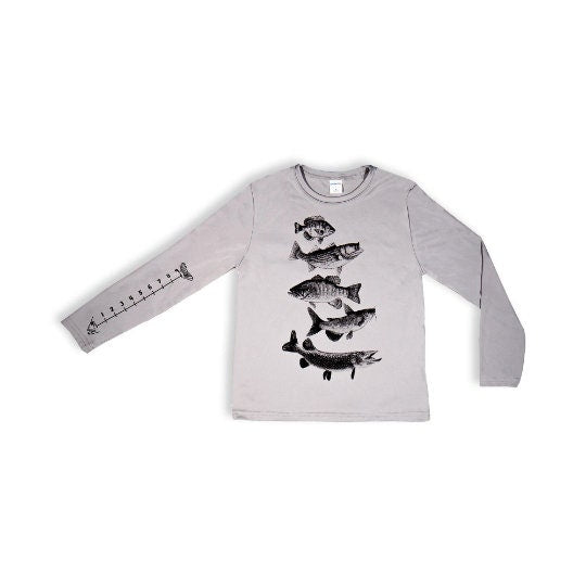 Dry Wicking Kid's Fishing Shirt With Ruler