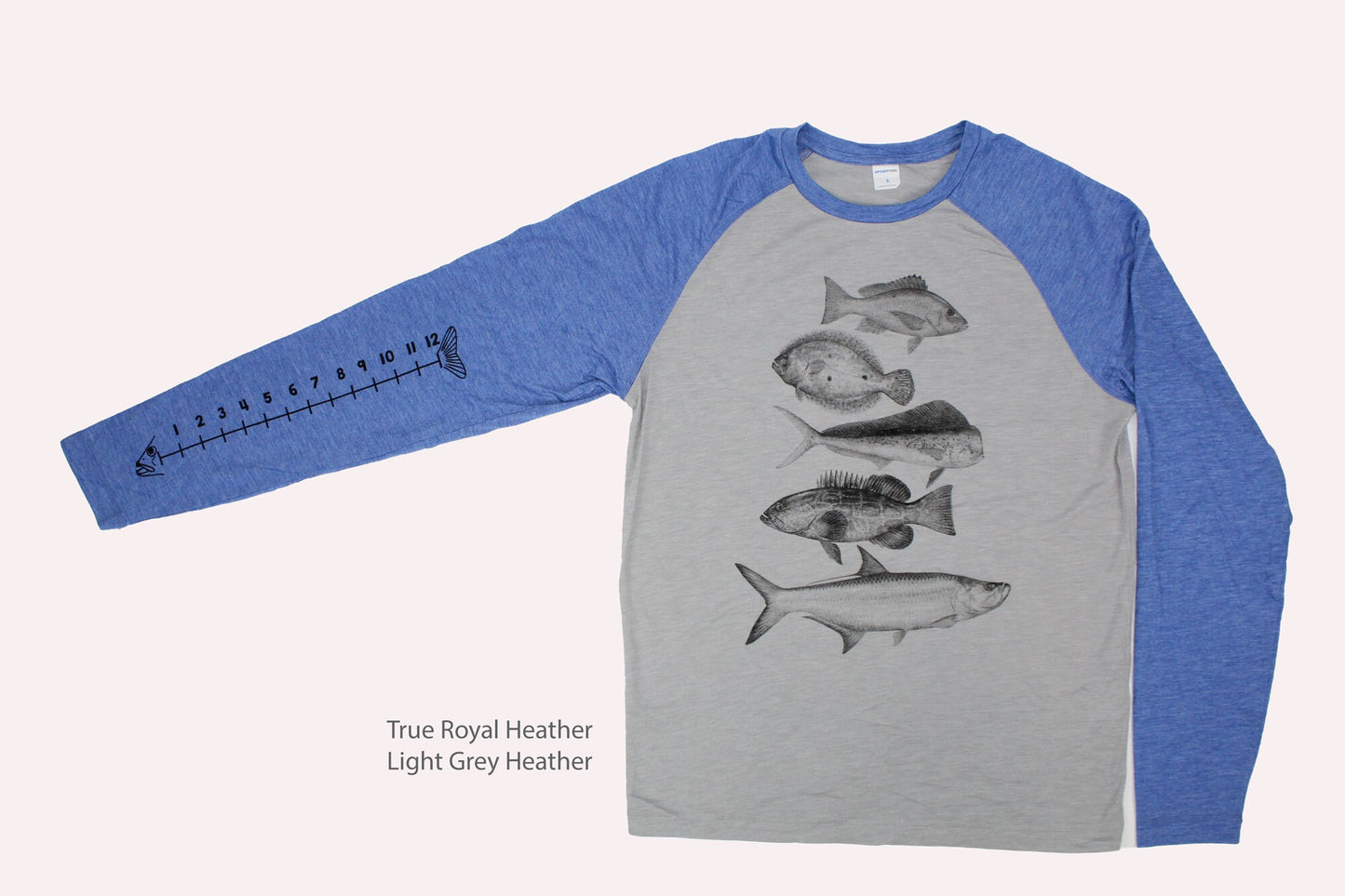 Ocean Fish Shirt (Saltwater fishing) With Ruler To Measure Fish-Unisex