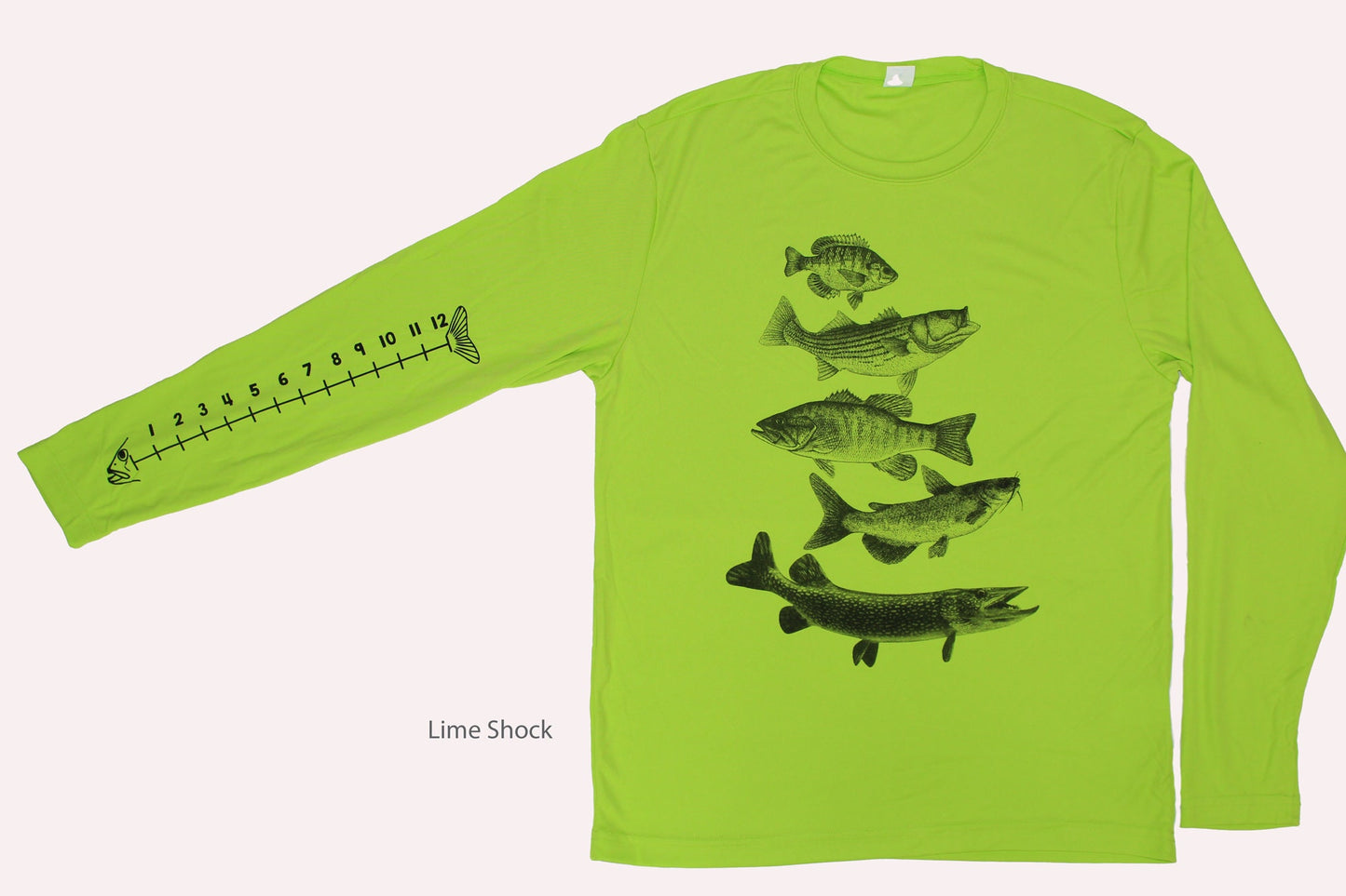 Dry Wicking Fishing Shirt With Ruler To Measure Fish-Unisex-Freshwater Fish