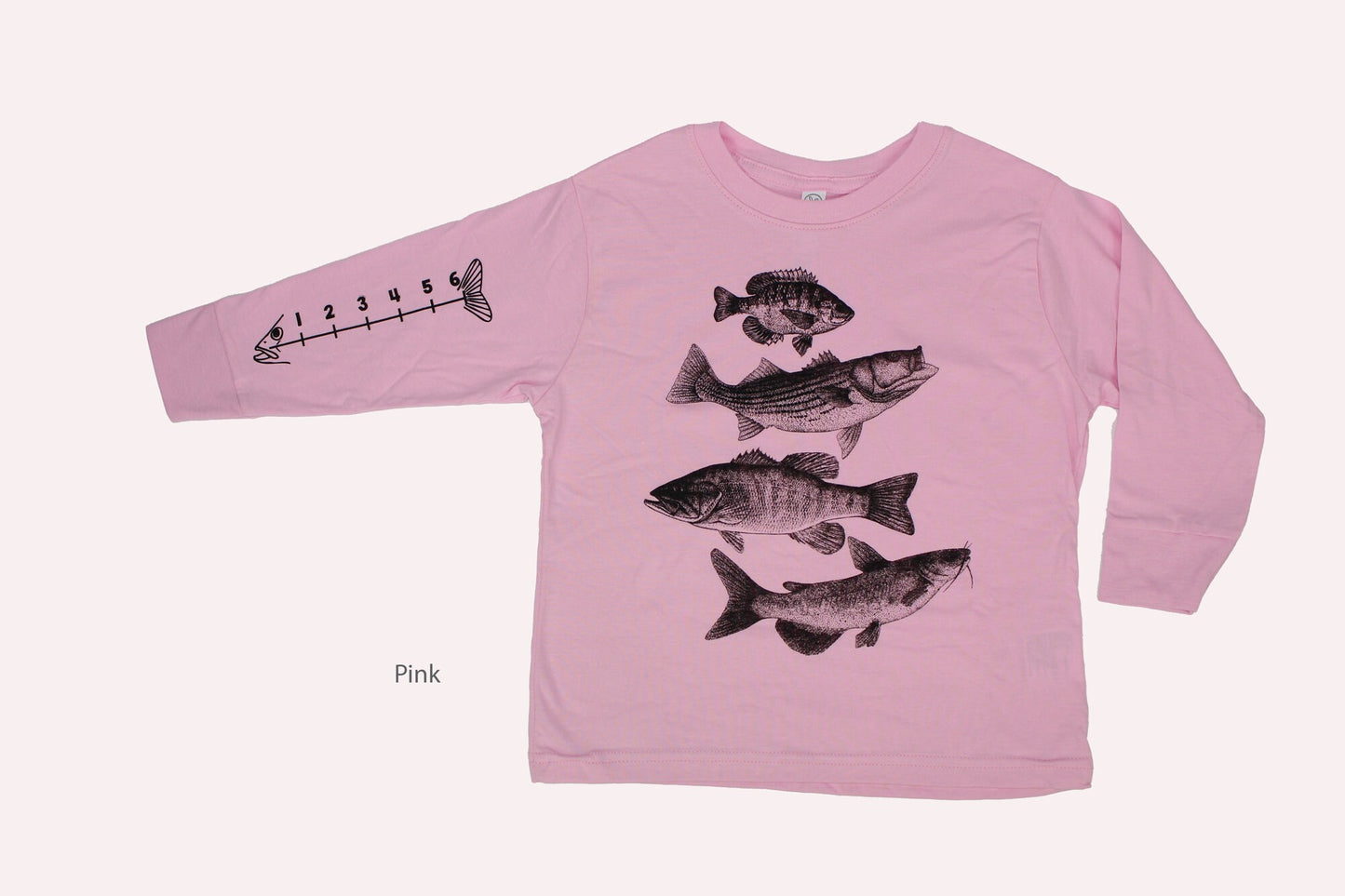 Toddler Fishing Shirt With Ruler To Measure Fish- Kids Long Sleeve Tee
