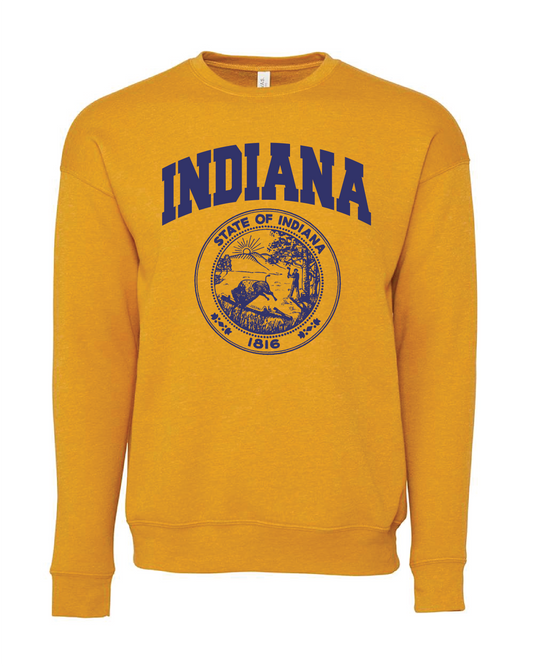 Indiana State Seal Crewneck Sweatshirt - Free Shipping