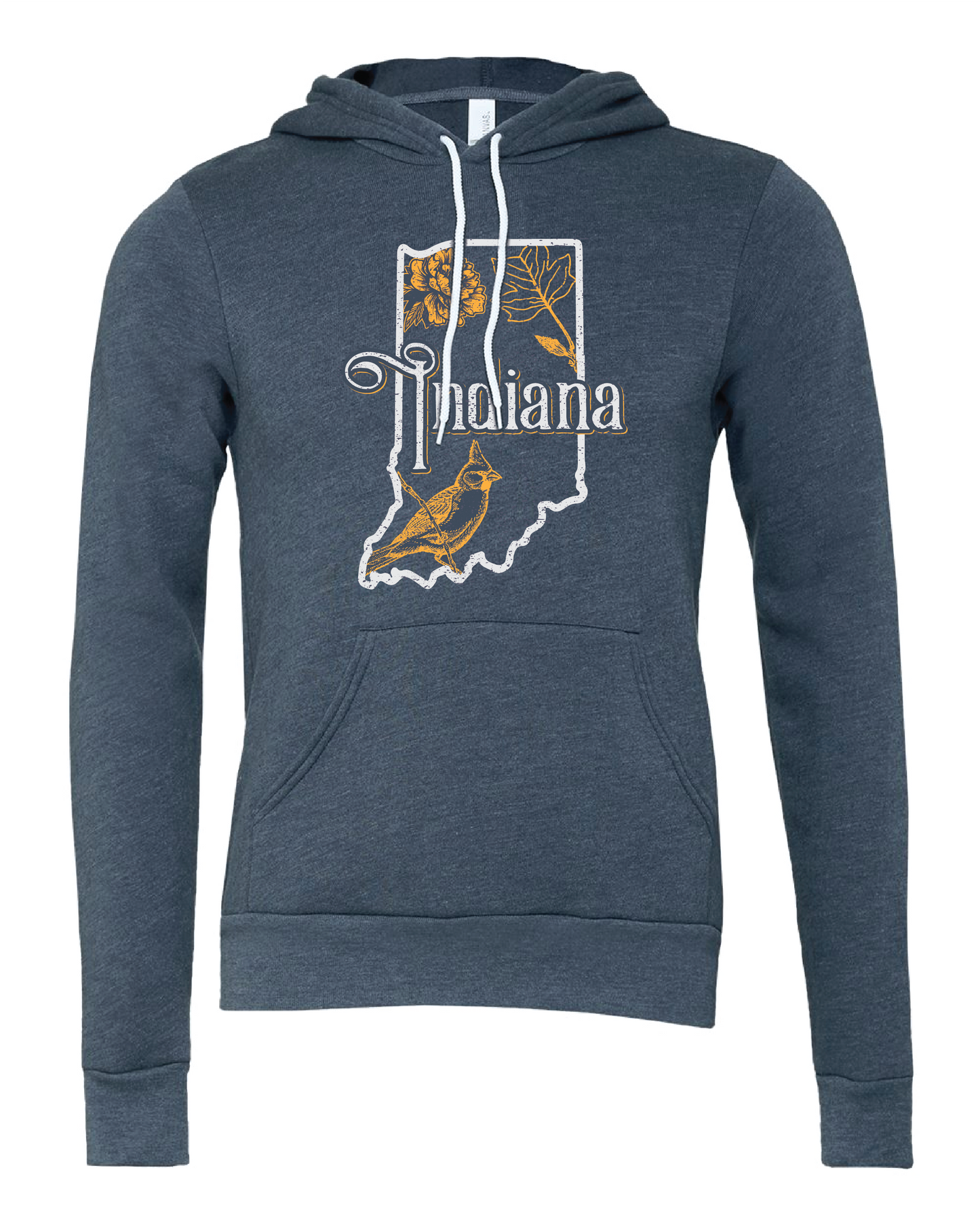 Official Indiana State T-shirt, Long Sleeve Tee and Hoodies-State Bird, State Flower, State Tree-Free Shipping